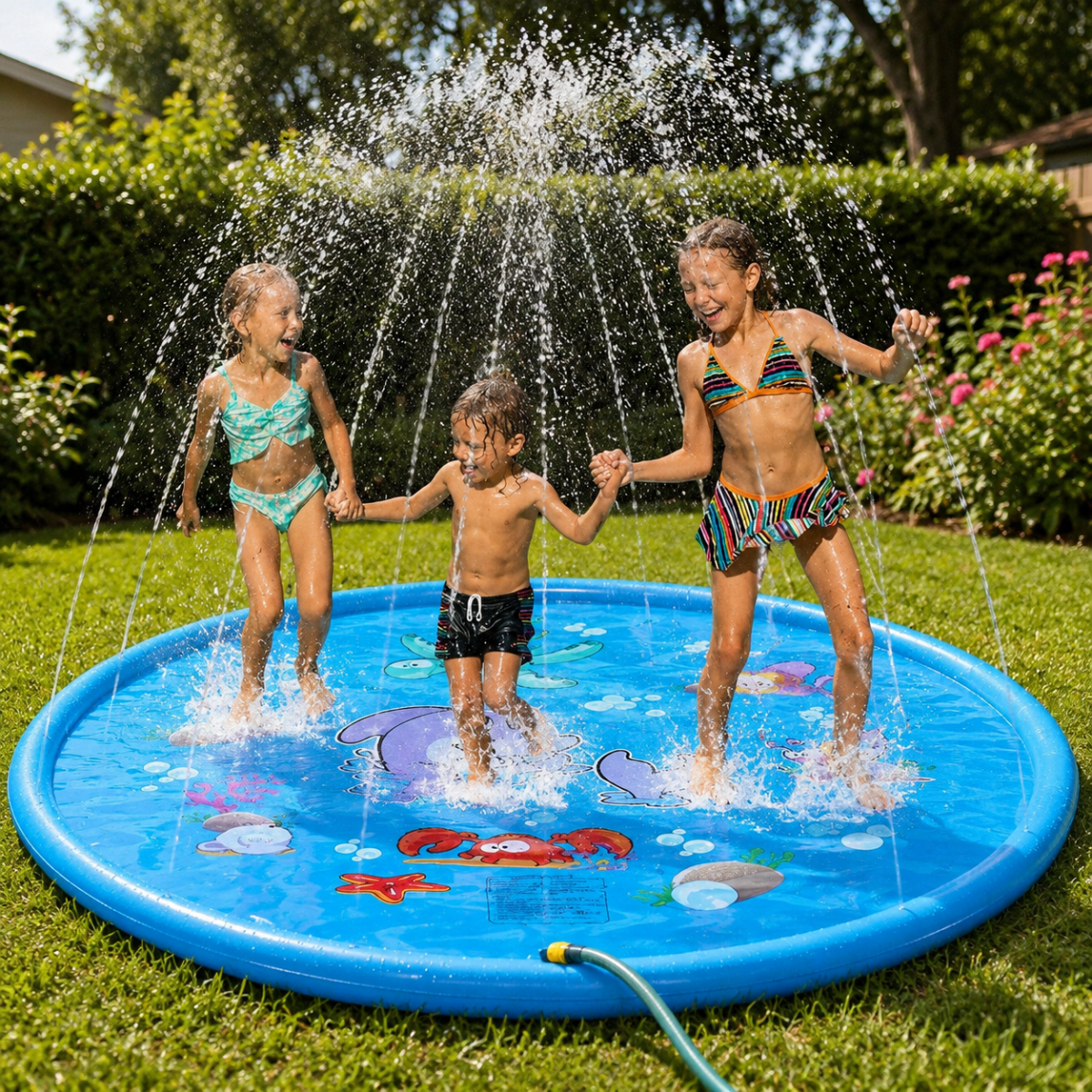 Inflatable Water Play Mat – Multiple Sizes, Interactive Design for the Garden or Outdoor Activities