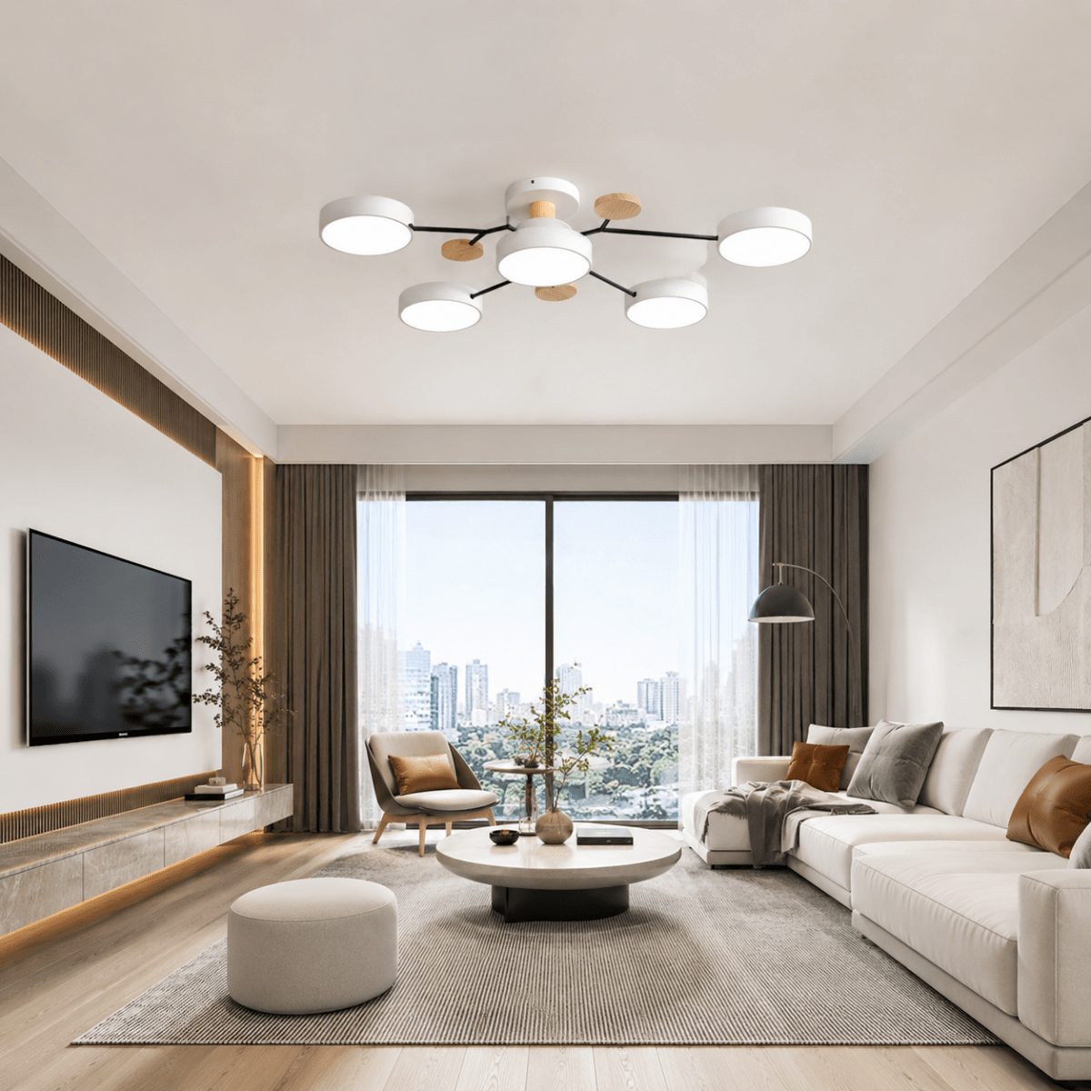 Loftlampe LED Rund Minimalistisk Design – 4/5/6 Kupler