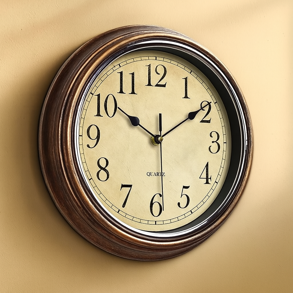 Wall clock – Brown, Timeless Design for Living Room, Kitchen or Office