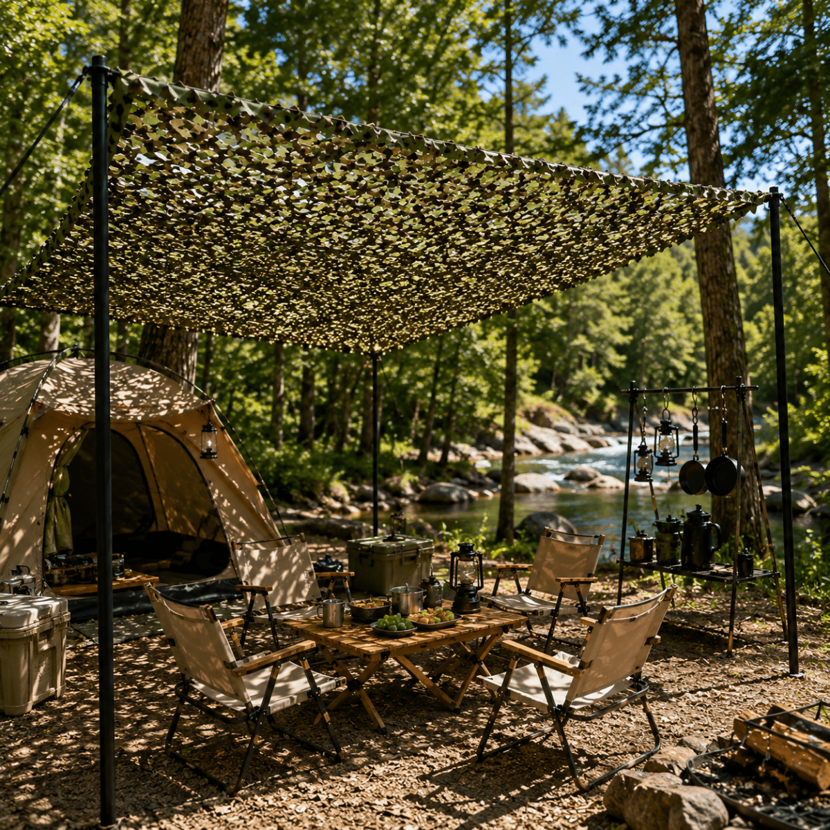 Camouflage Net – Realistic Leaf Design Made of Polyester for the Garden, Patio, or Balcony