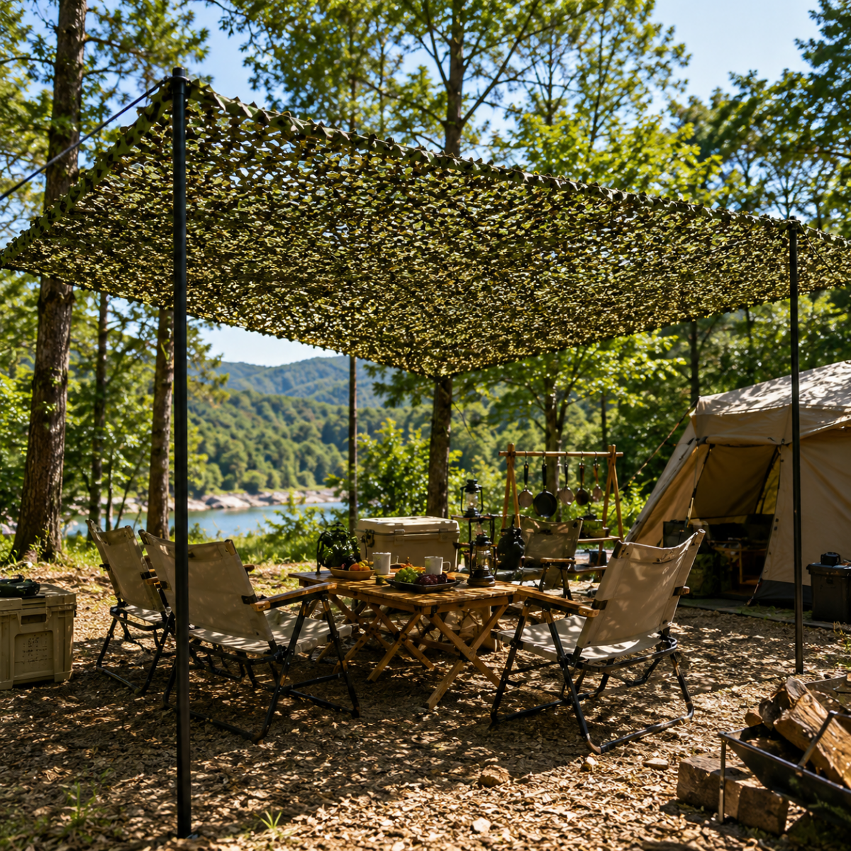 Camouflage Net – Realistic Leaf Design Made of Polyester for the Garden, Patio, or Balcony