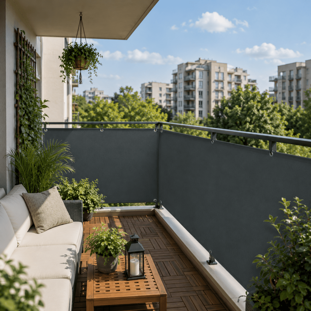 Privacy Screen – Polyester, Protective Design for Balconies or Patios