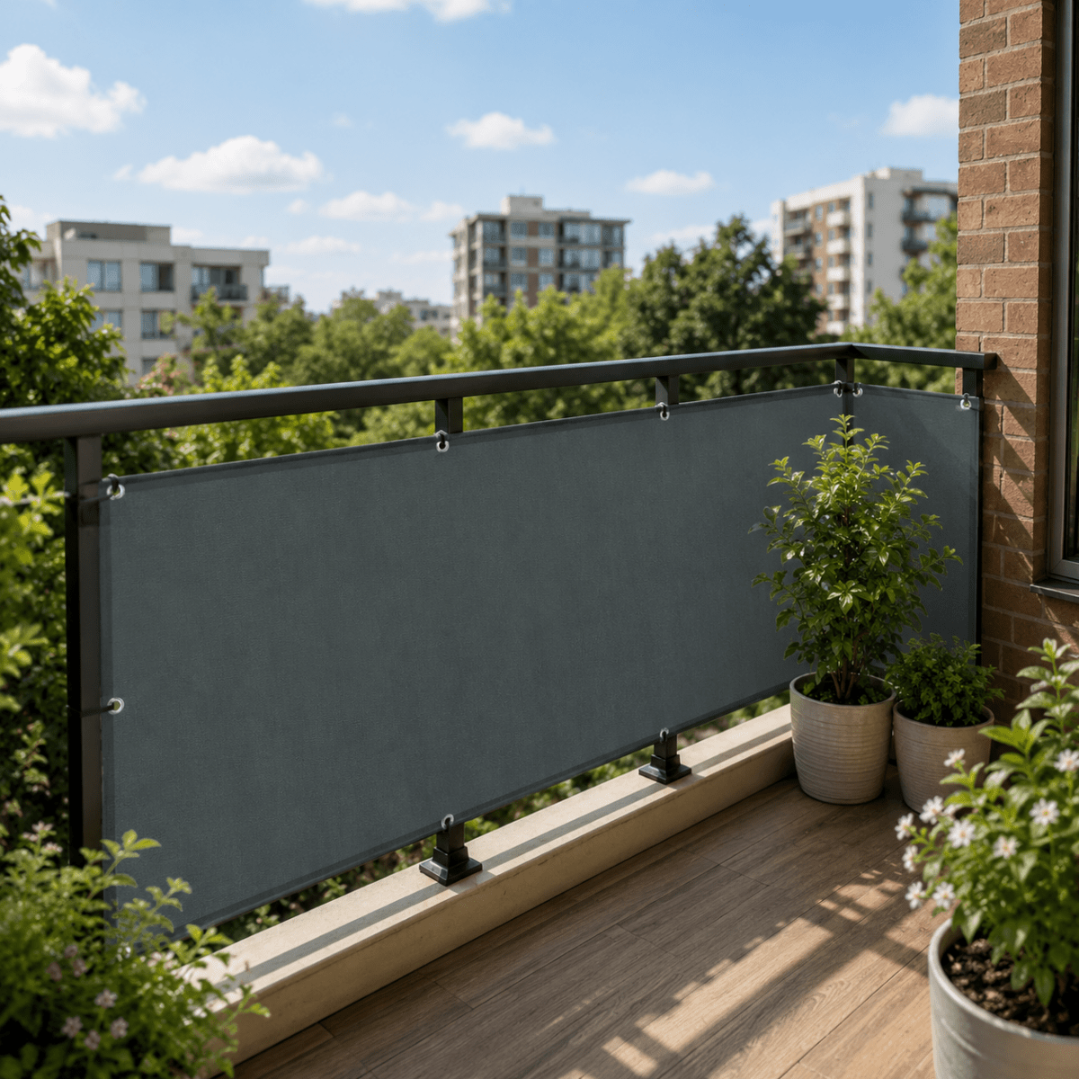 Privacy Screen – Polyester, Protective Design for Balconies or Patios