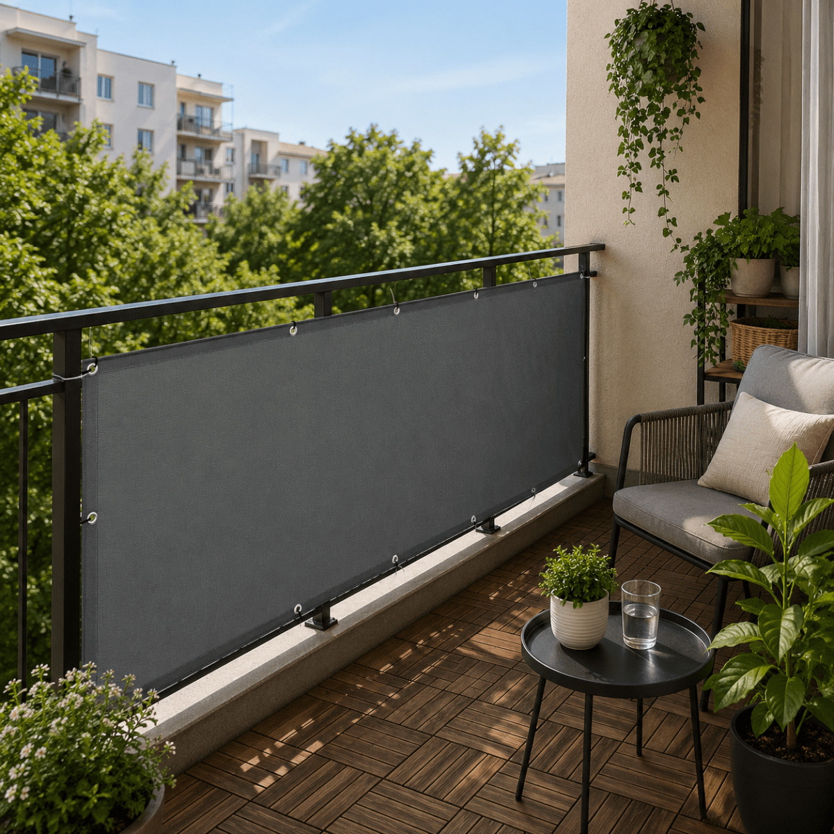 Privacy Screen – Polyester, Protective Design for Balconies or Patios