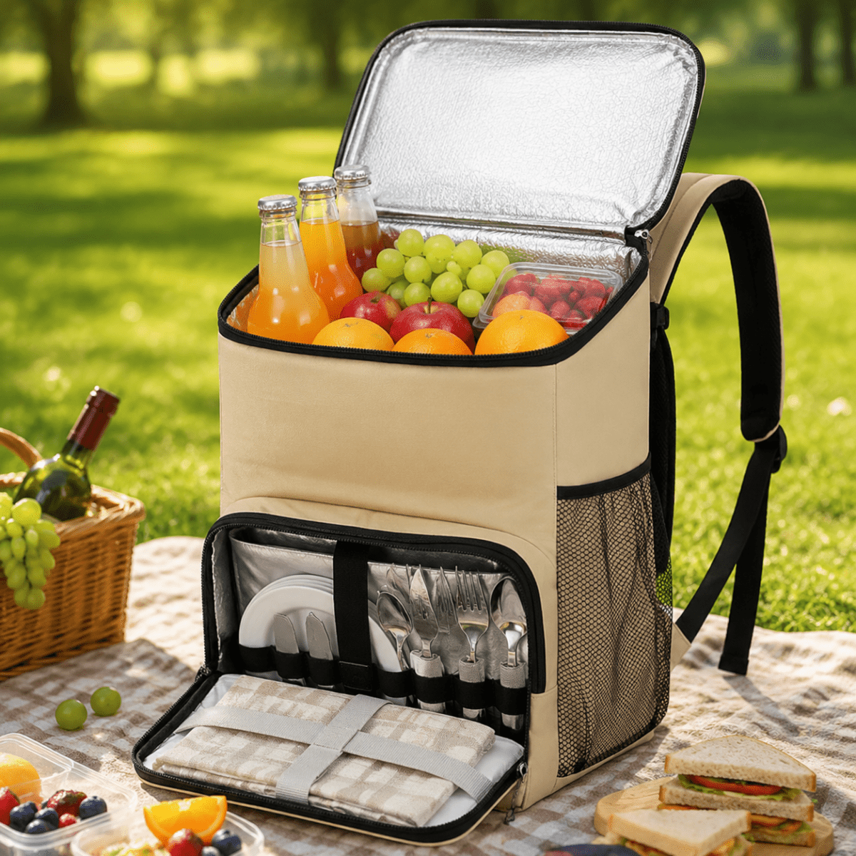 Insulated Cooler Backpack – Waterproof, Large Capacity for Camping, the Beach, and Picnics
