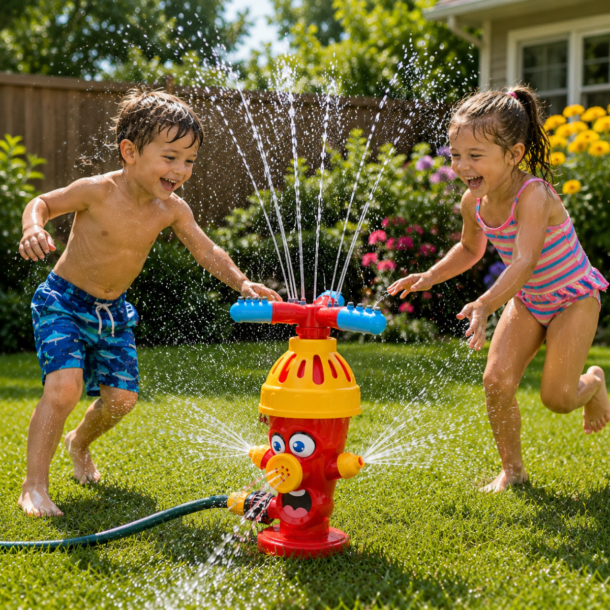 Cartoon Hydrant Sprinkler – A Compact, Playful Garden Accessory for Water Fun in the Garden