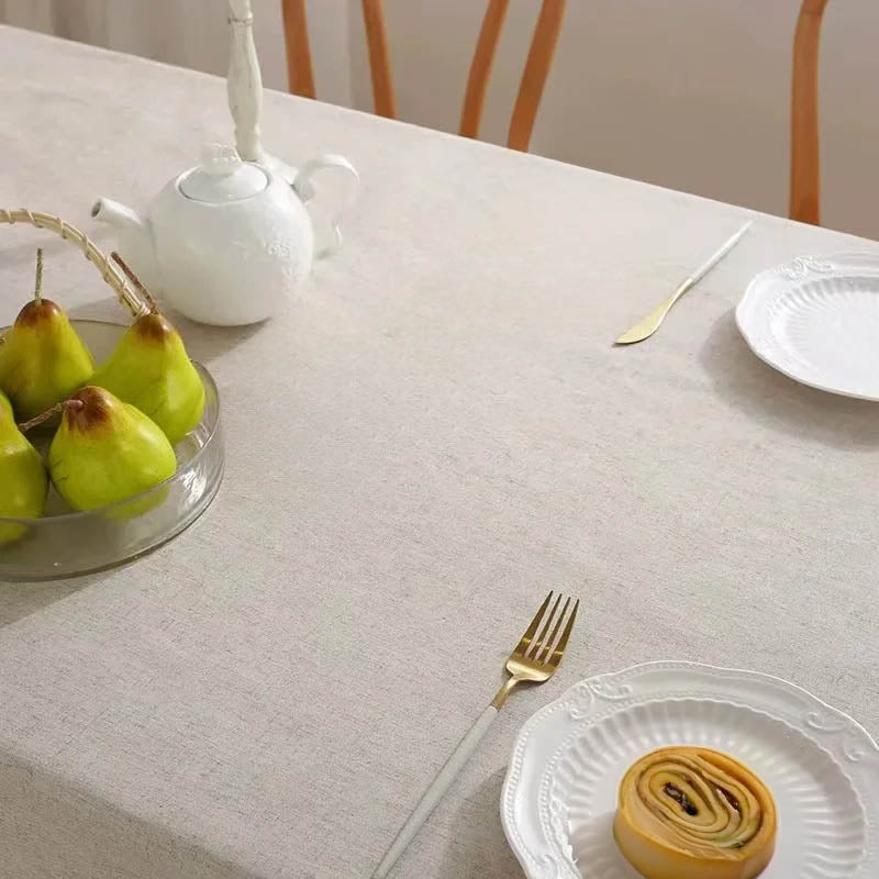 Cotton tablecloth – Ecru, Minimalist design for dining room or table setting