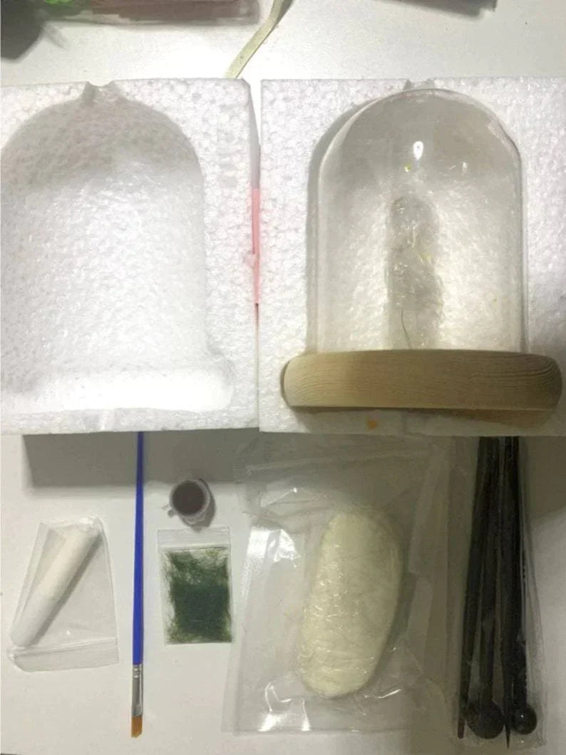 DIY Mushroom Lamp – Glass and Wood, Creative Table Decoration for the Living Room or Bedroom