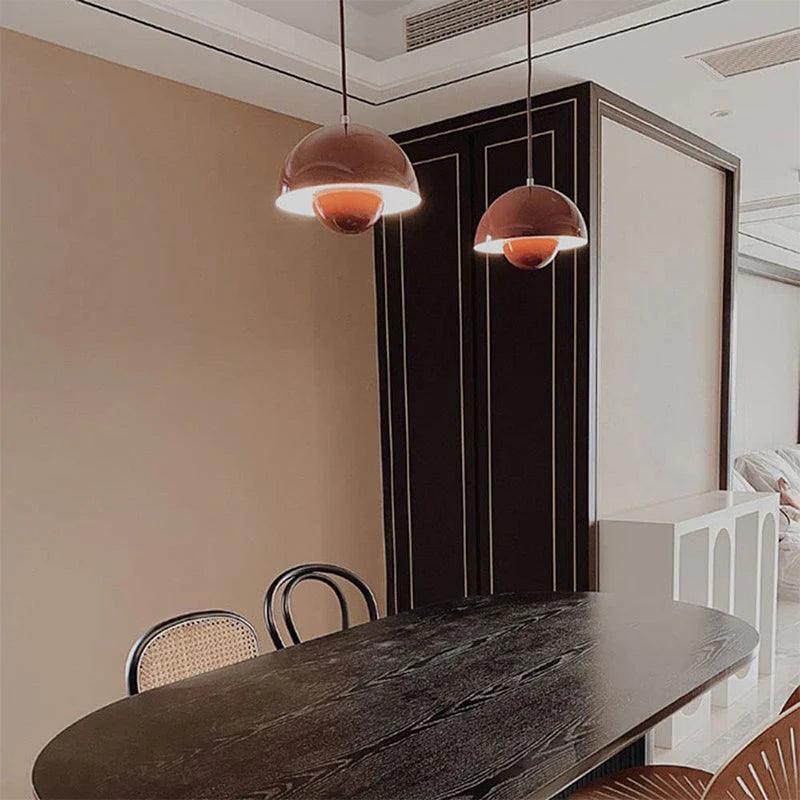 Scandinavian Pendant Light – Matte Black, Semi-Circular Shape for the Dining Room or Living Room