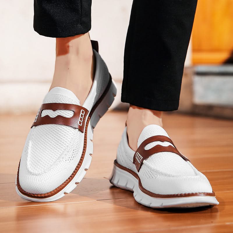Herre Loafers i Mesh – Åndbar Slip-On med Lædersdetaljer
