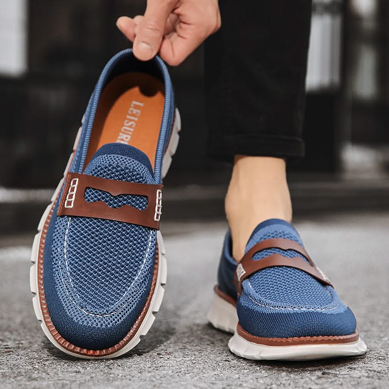 Herre Loafers i Mesh – Åndbar Slip-On med Lædersdetaljer