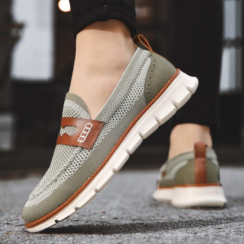 Herre Loafers i Mesh – Åndbar Slip-On med Lædersdetaljer