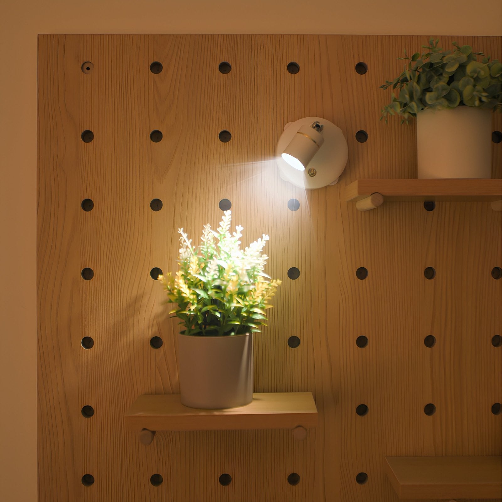 Dimmable Spotlight – White, Modern Wall Lamp with Remote Control for Living Room or Bedroom