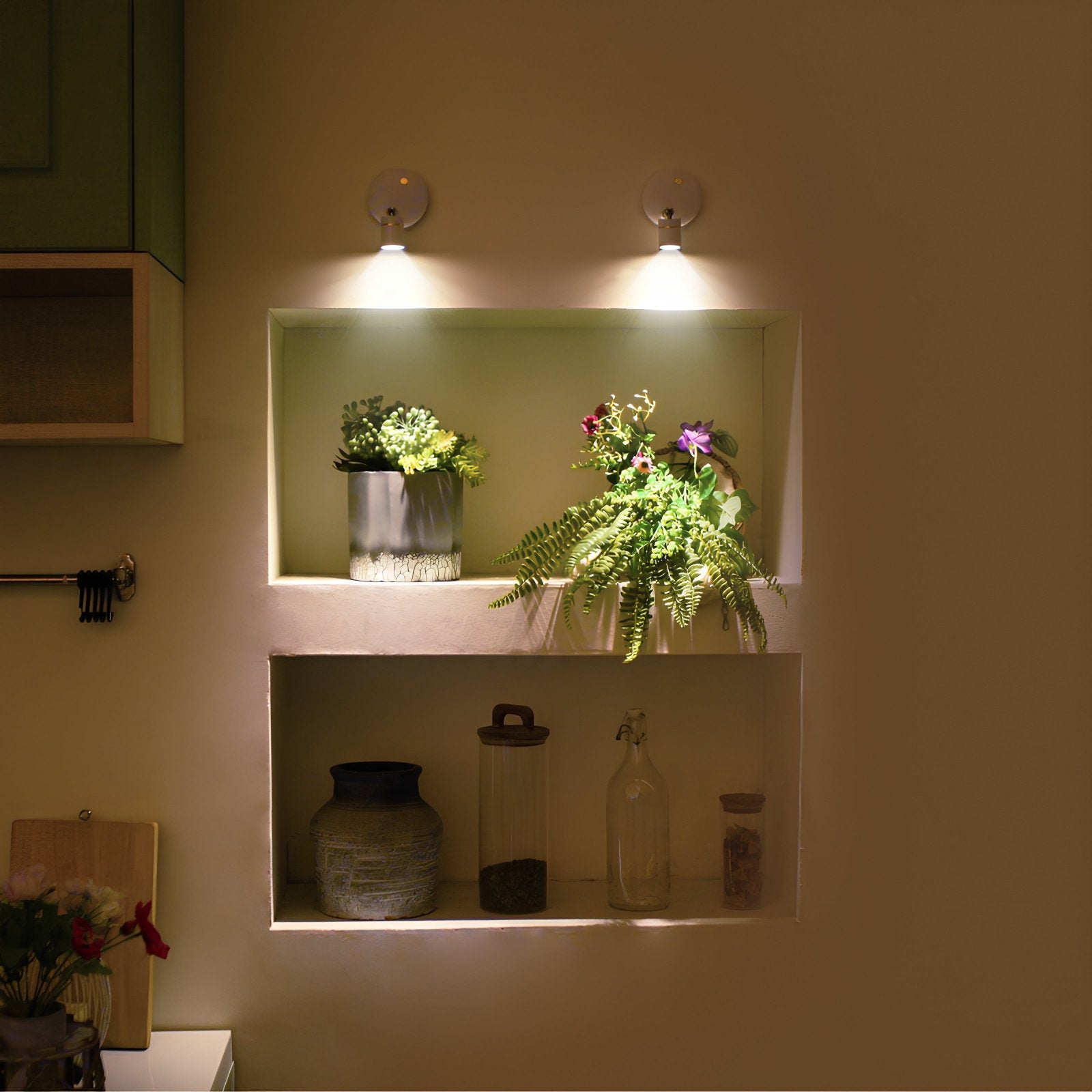 Dimmable Spotlight – White, Modern Wall Lamp with Remote Control for Living Room or Bedroom