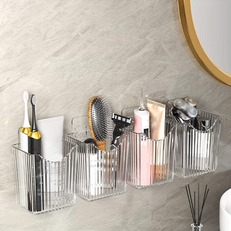 Bathroom wall shelf – Modern plastic, multifunctional and decorative for toothbrushes and cosmetics