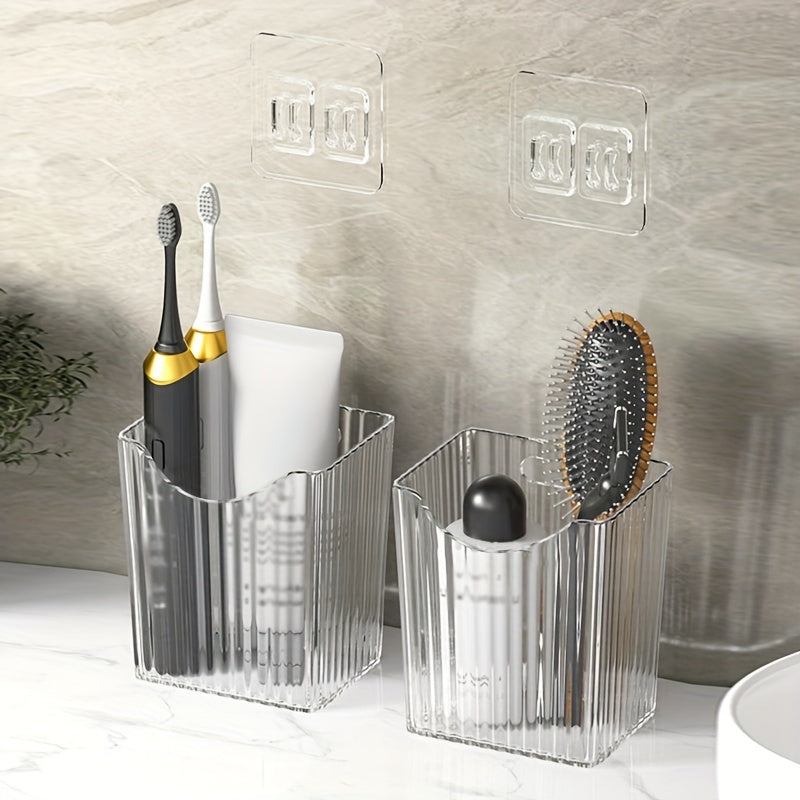 Bathroom wall shelf – Modern plastic, multifunctional and decorative for toothbrushes and cosmetics