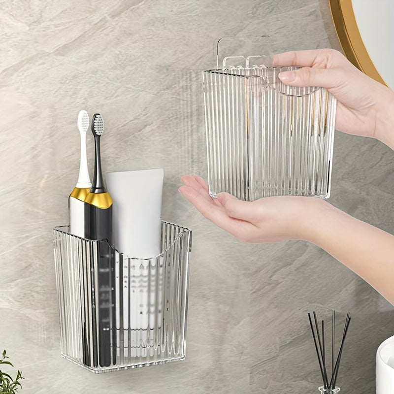 Bathroom wall shelf – Modern plastic, multifunctional and decorative for toothbrushes and cosmetics