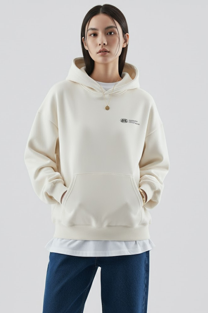 Dame Hoodie med Fronttryk og Pullover Design