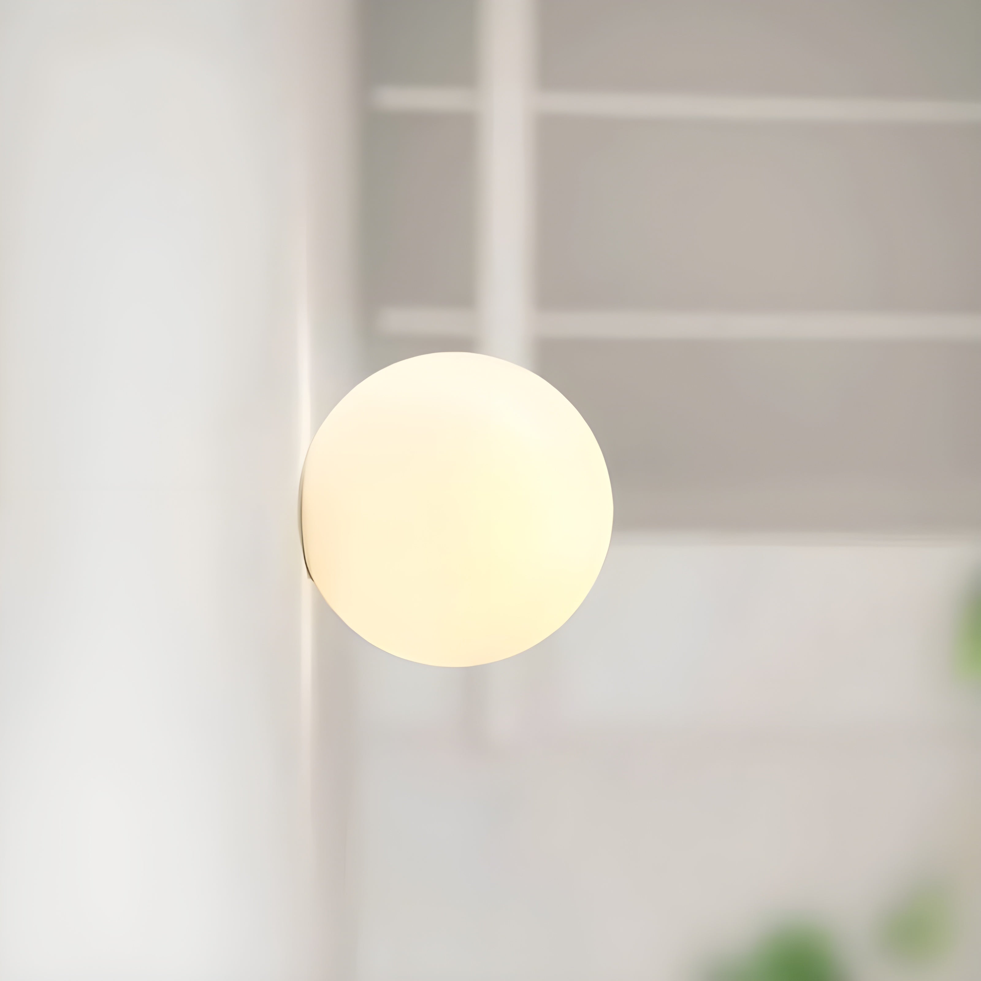 Væglampe Frostet Glas Rund Globe - Moderne Metalbase