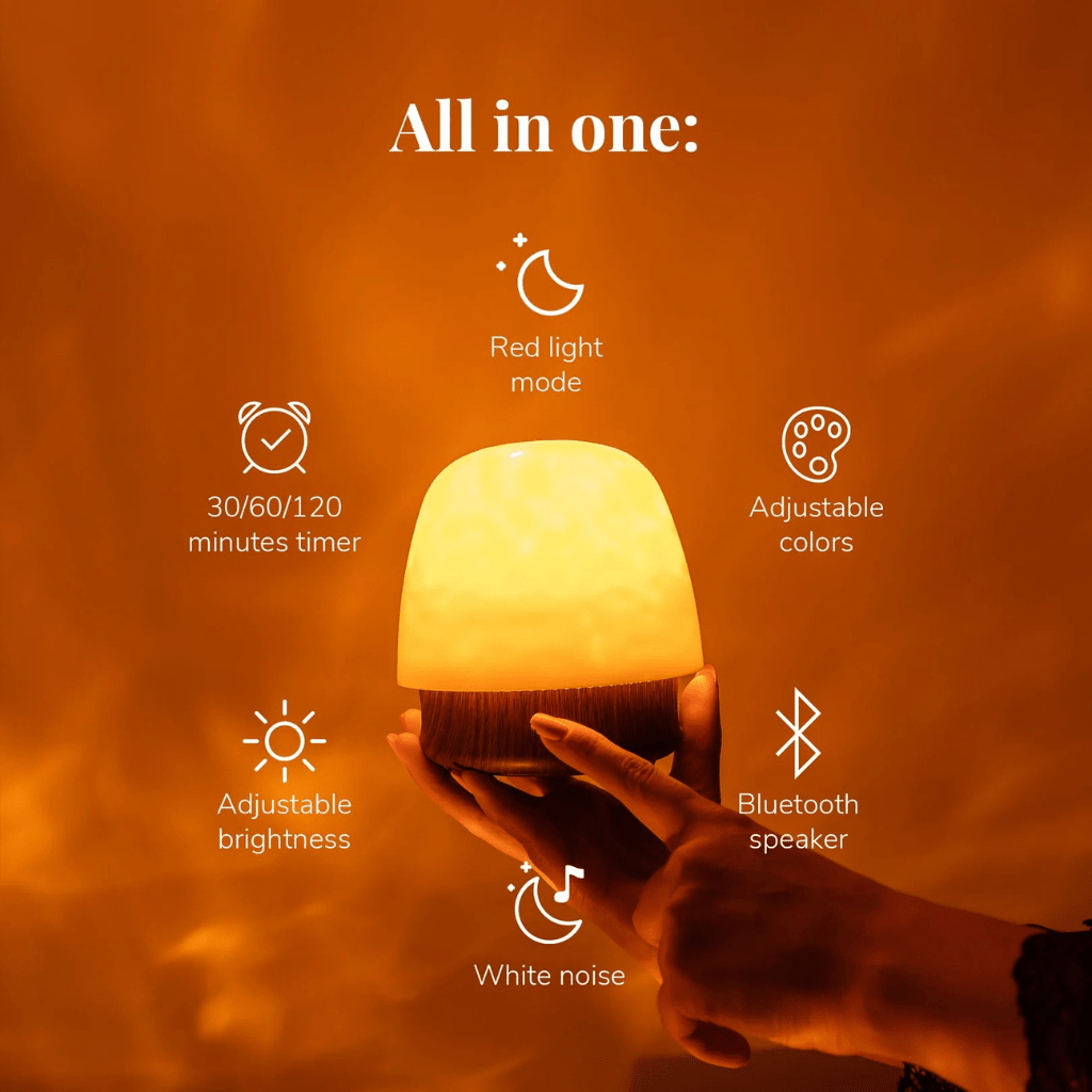 Multifunktionel Bordlampe – LED med Bluetooth Højttaler og 18 Farver, Moderne Design til Soveværelse eller Stue