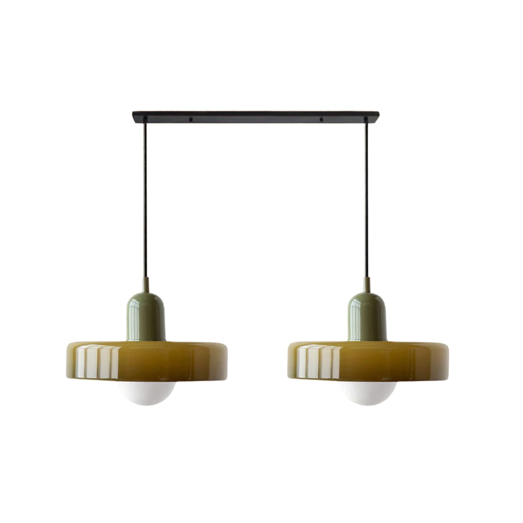 Double Pendant Lamp – Modern Glass Design Lamp with Two Light Sources for Dining Table or Living Room