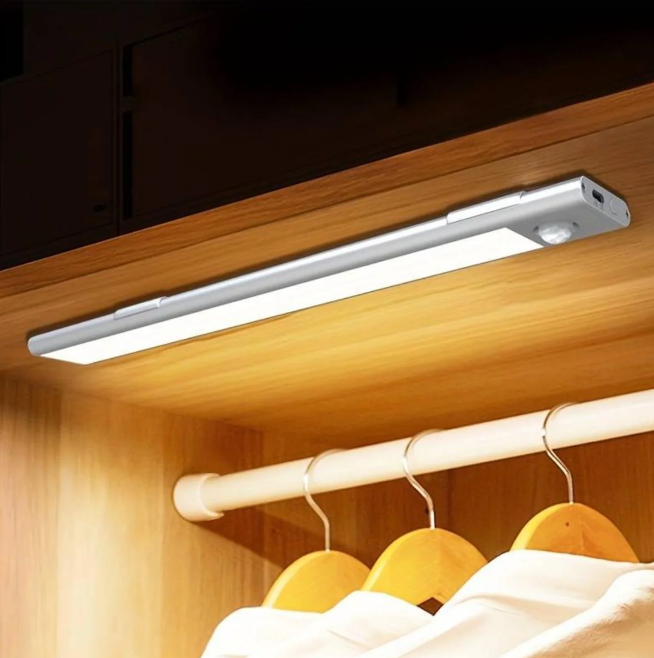 Wireless LED sensor lamp – aluminum, modern design with motion sensor for bedroom or hallway