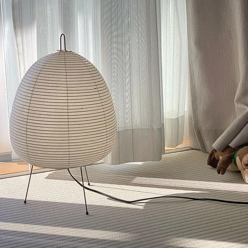Japansk Rispapirlampe – Bordlampe med LED-lys