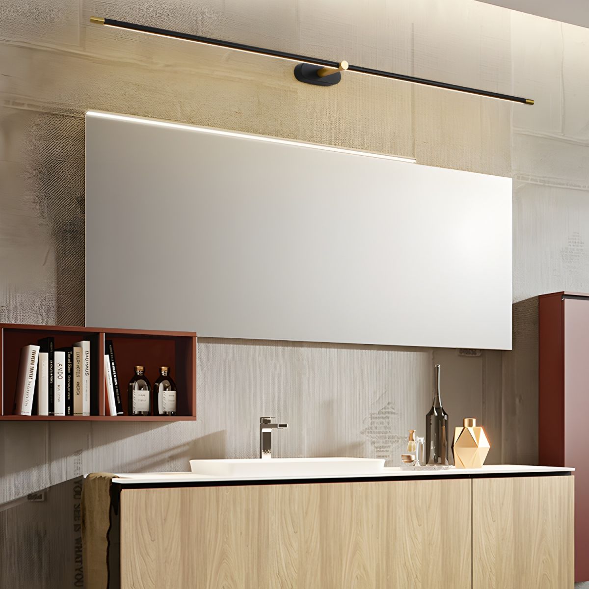 Wireless LED Wall Lamp – Aluminum, Minimalist Design for Living Room, Bedroom, or Office