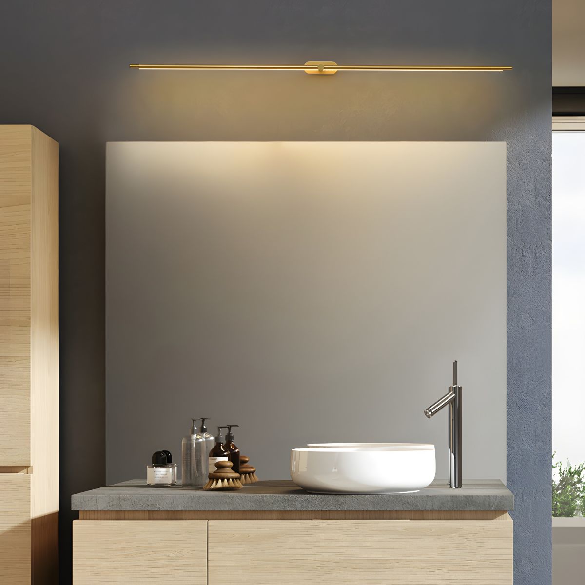 Wireless LED Wall Lamp – Aluminum, Minimalist Design for Living Room, Bedroom, or Office