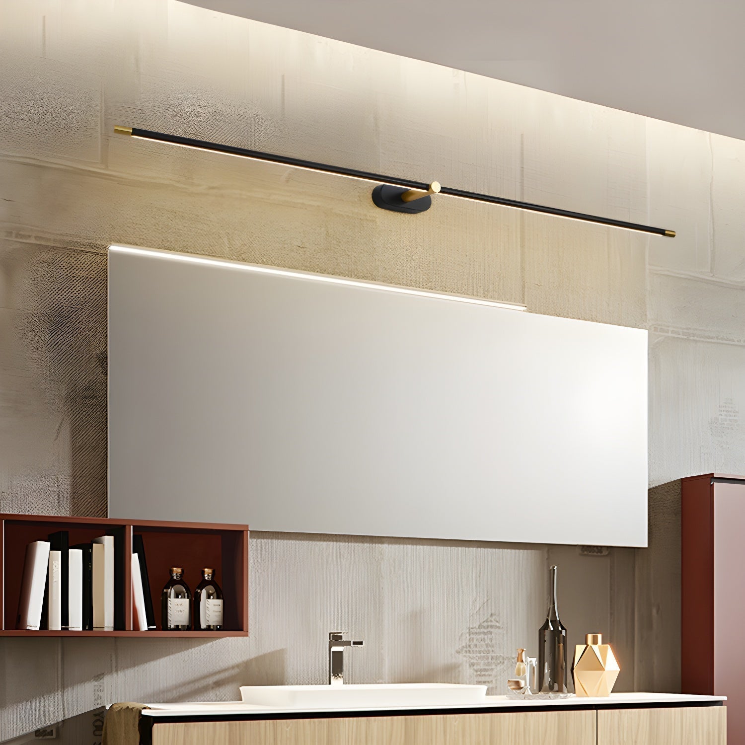 Wireless LED Wall Lamp – Aluminum, Minimalist Design for Living Room, Bedroom, or Office