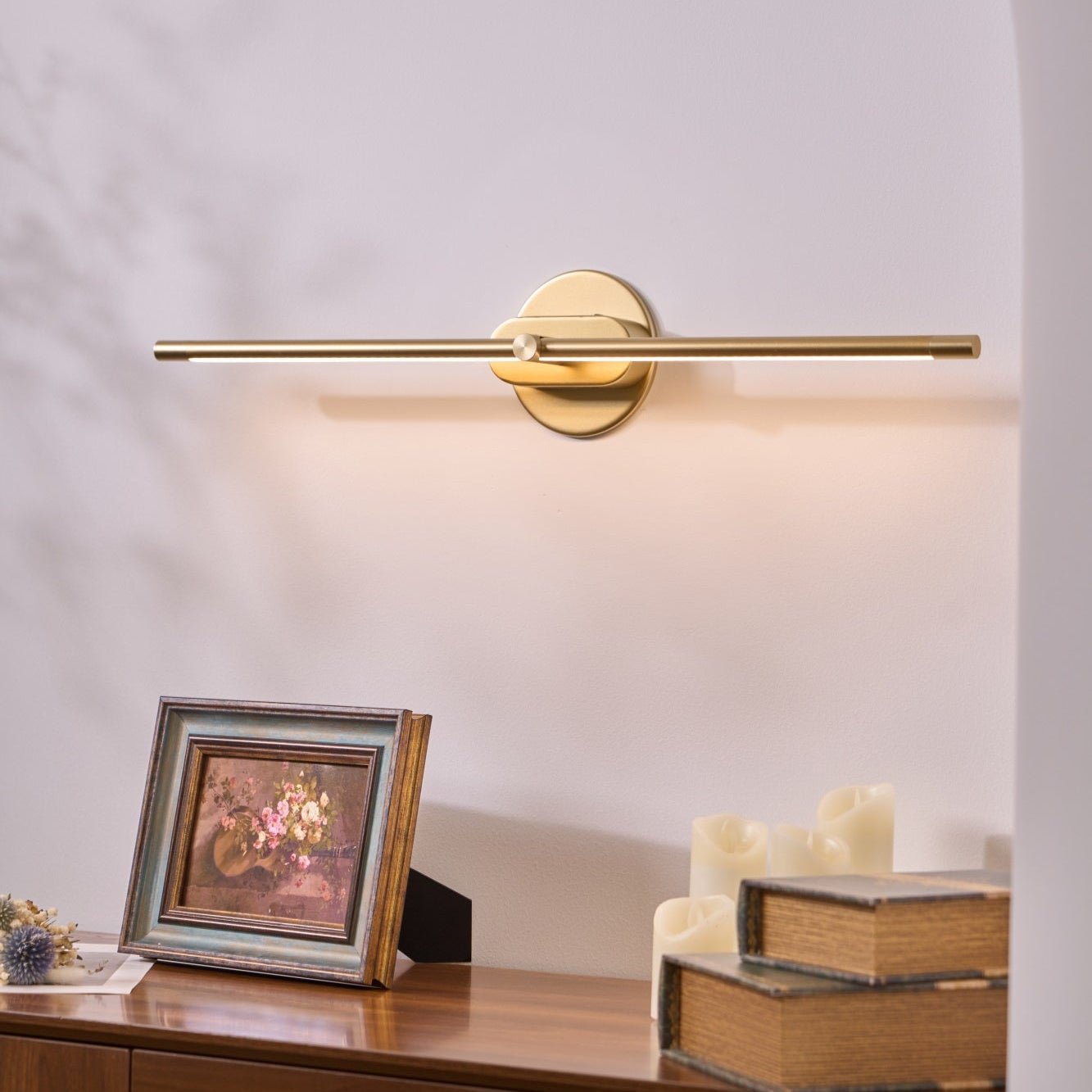Wireless LED Wall Lamp – Aluminum, Minimalist Design for Living Room, Bedroom, or Office
