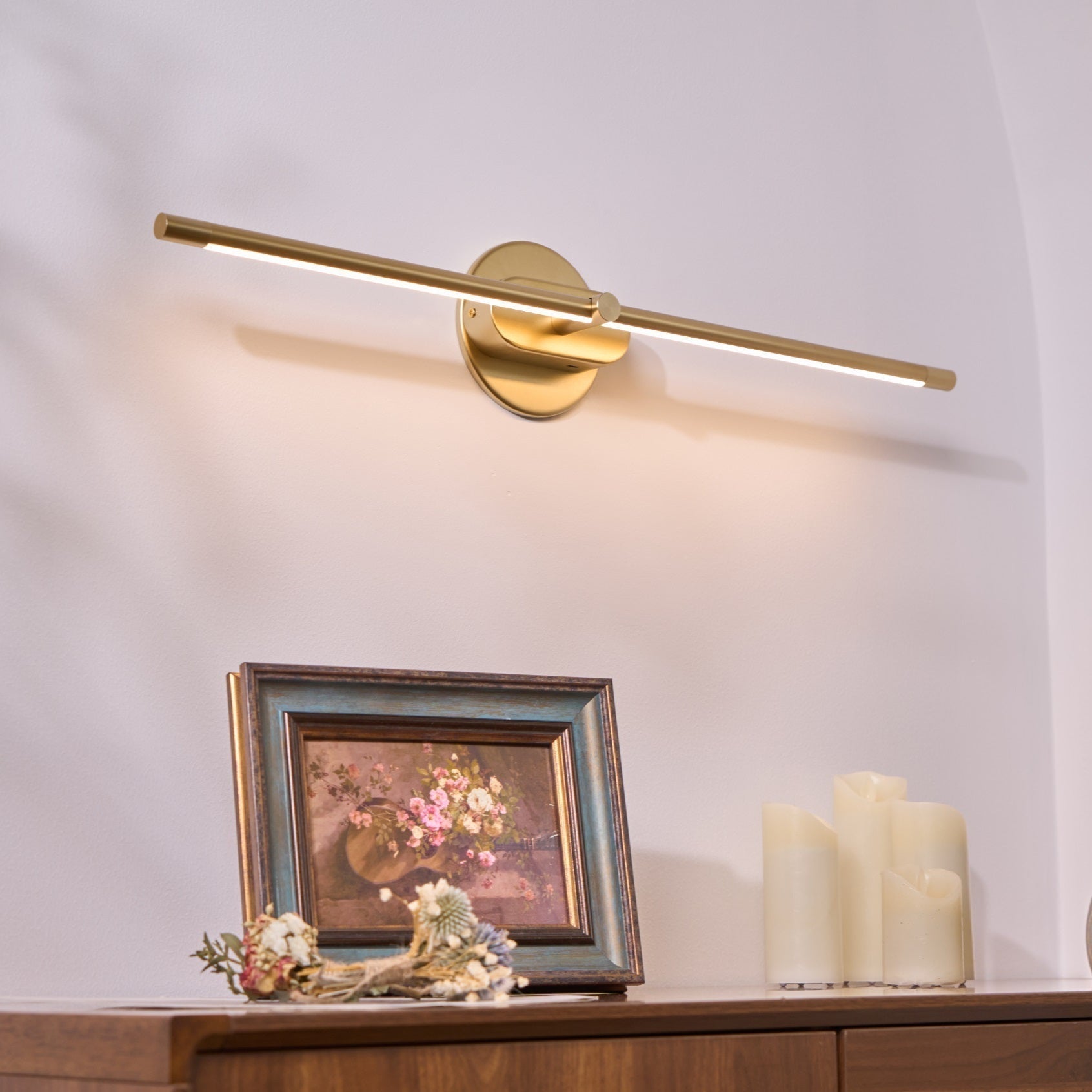 Wireless LED Wall Lamp – Aluminum, Minimalist Design for Living Room, Bedroom, or Office