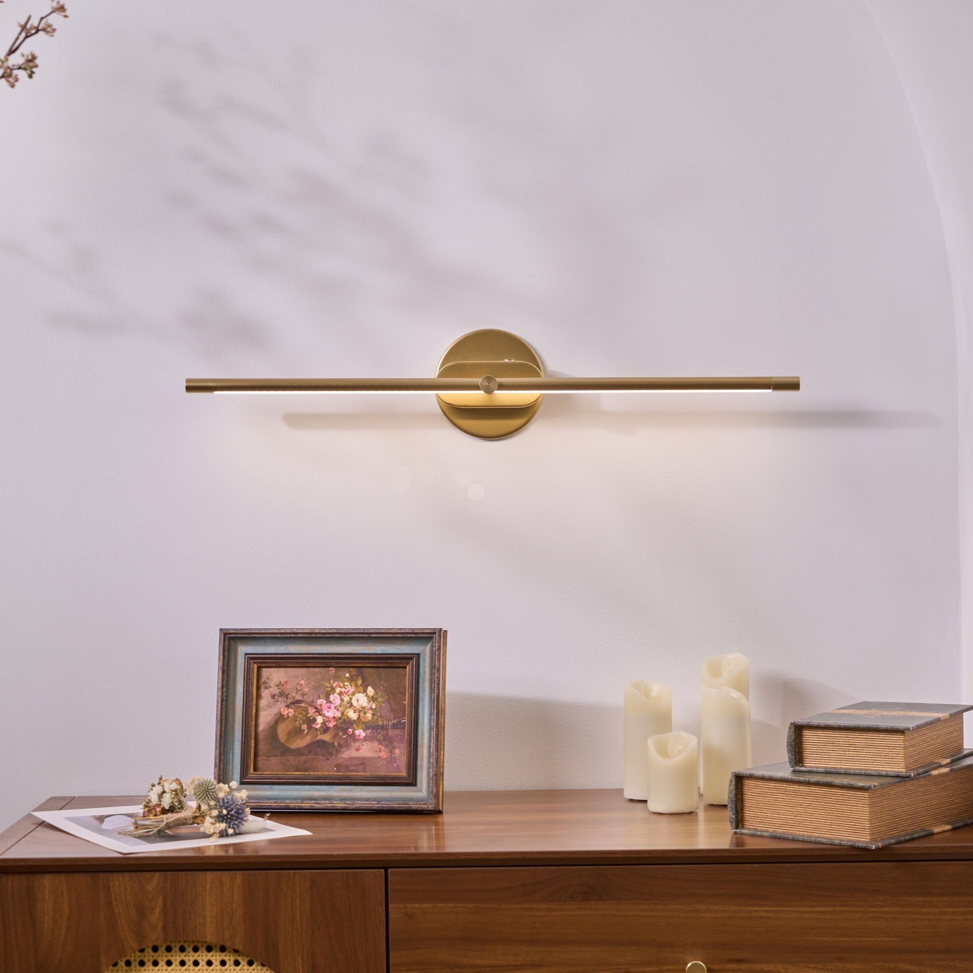 Wireless LED Wall Lamp – Aluminum, Minimalist Design for Living Room, Bedroom, or Office