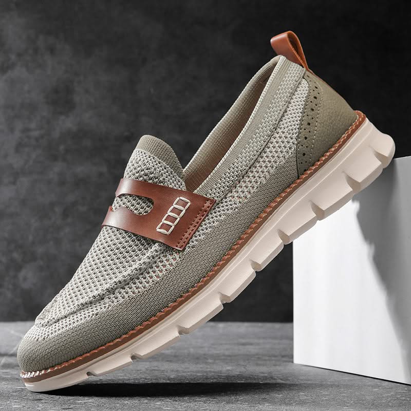 Herre Loafers i Mesh – Åndbar Slip-On med Lædersdetaljer