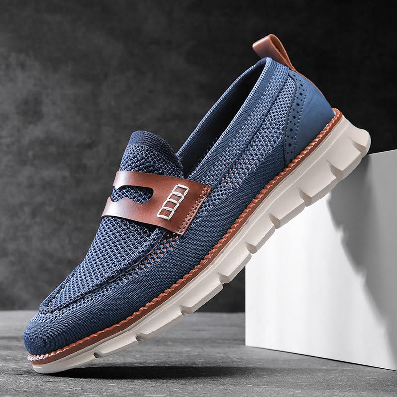 Herre Loafers i Mesh – Åndbar Slip-On med Lædersdetaljer