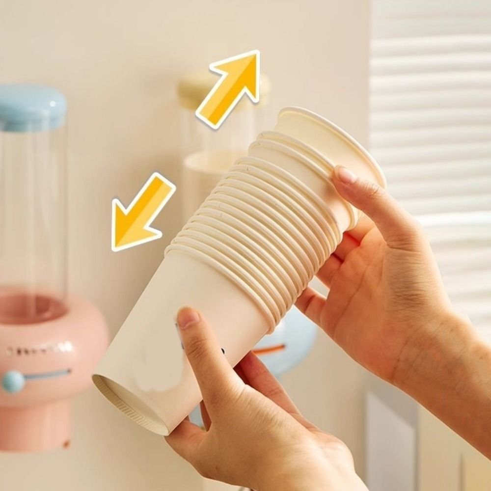 Wall-mounted Becher Dispenser – Compact, White Plastic for Kitchen or Office