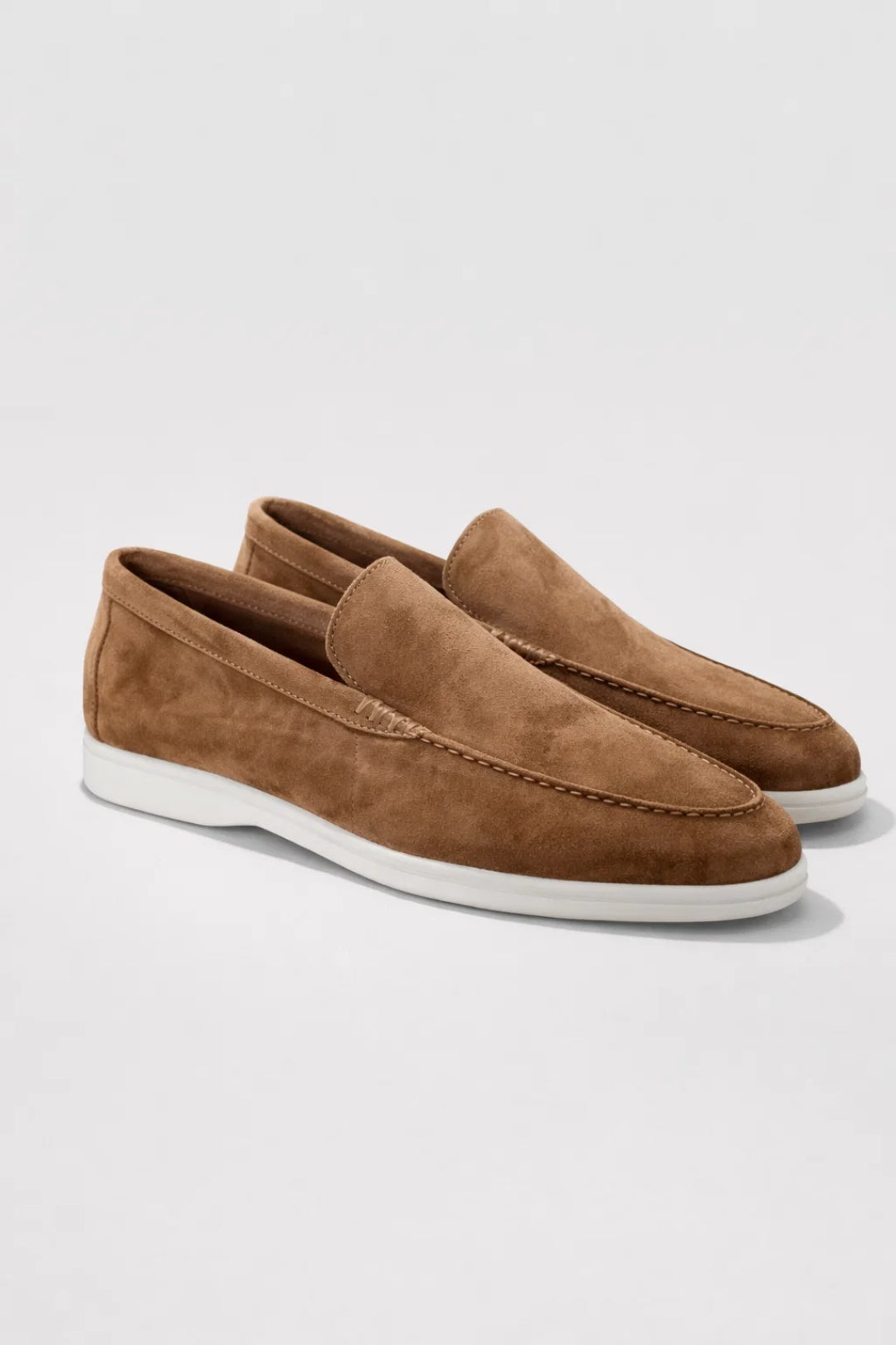 Herre Loafers Slip-On med Hvid Sål og Blød Foring