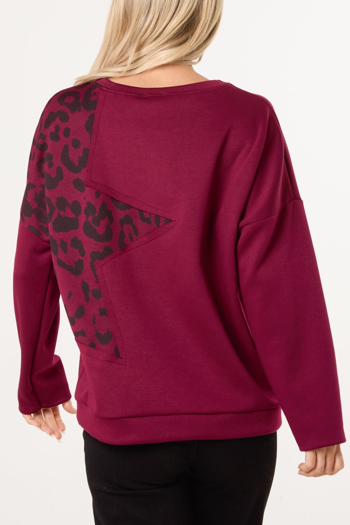 Dame Trøje med Nitter og Stjernedetaljer - Strikket Pullover