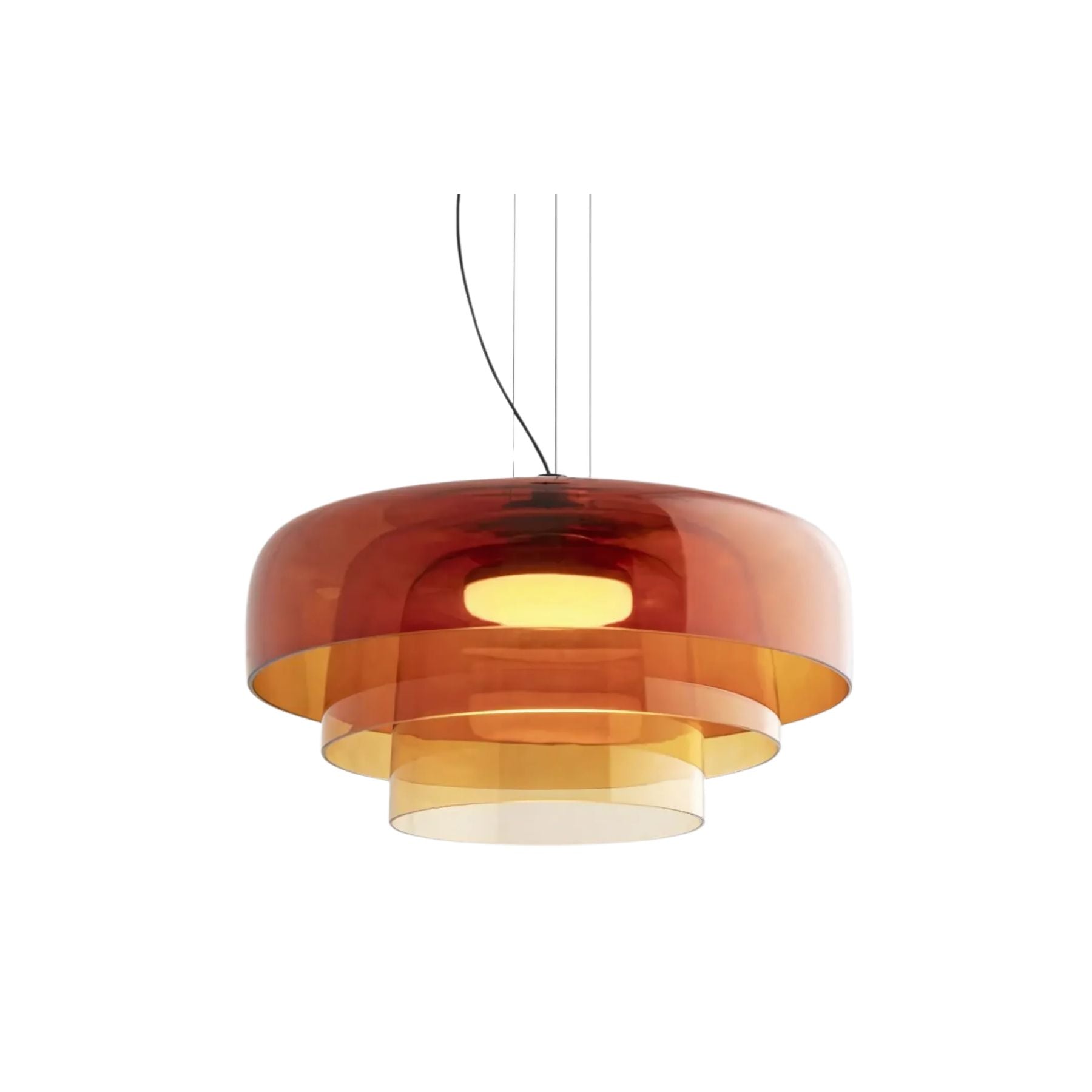 Layered Glass Pendant – Modern Design in Orange, Green or Gray for Dining Table or Living Room