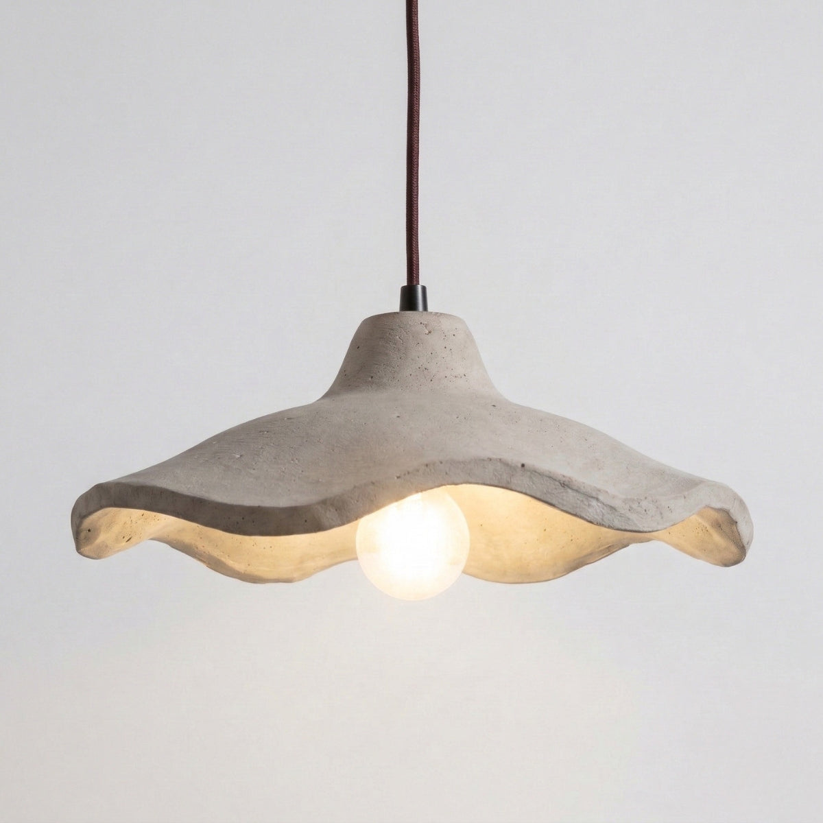 organic cement pendant lamp in grey