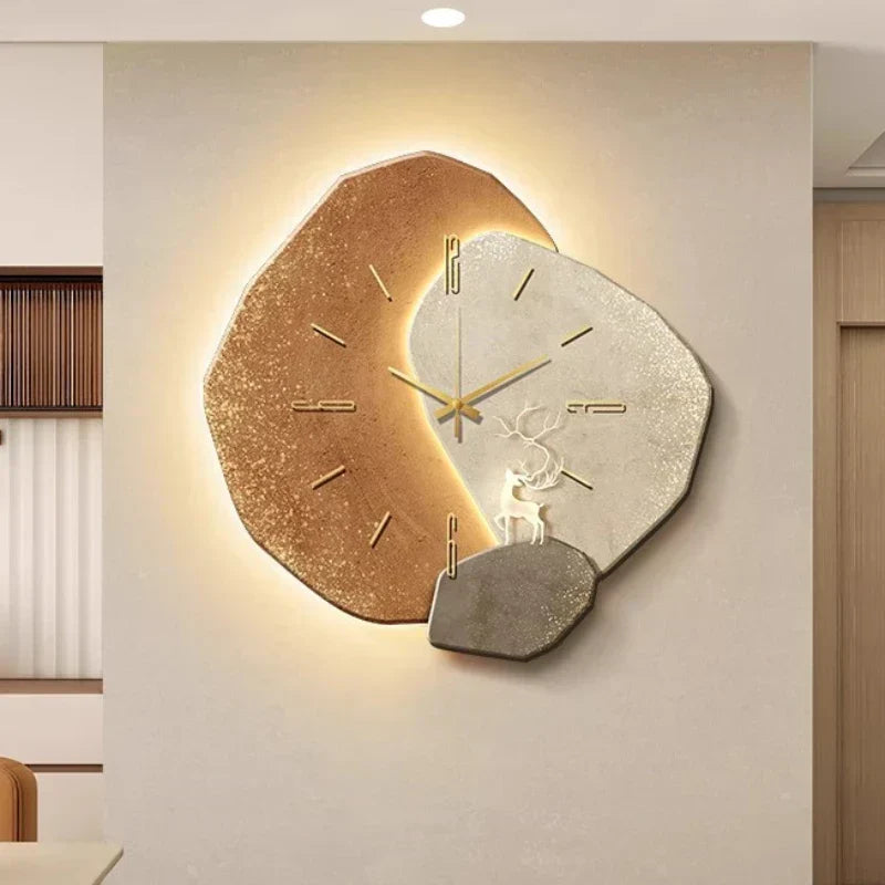 Wooden Wall Clock – Natural Bamboo, Scandinavian Design for Living Room or Bedroom