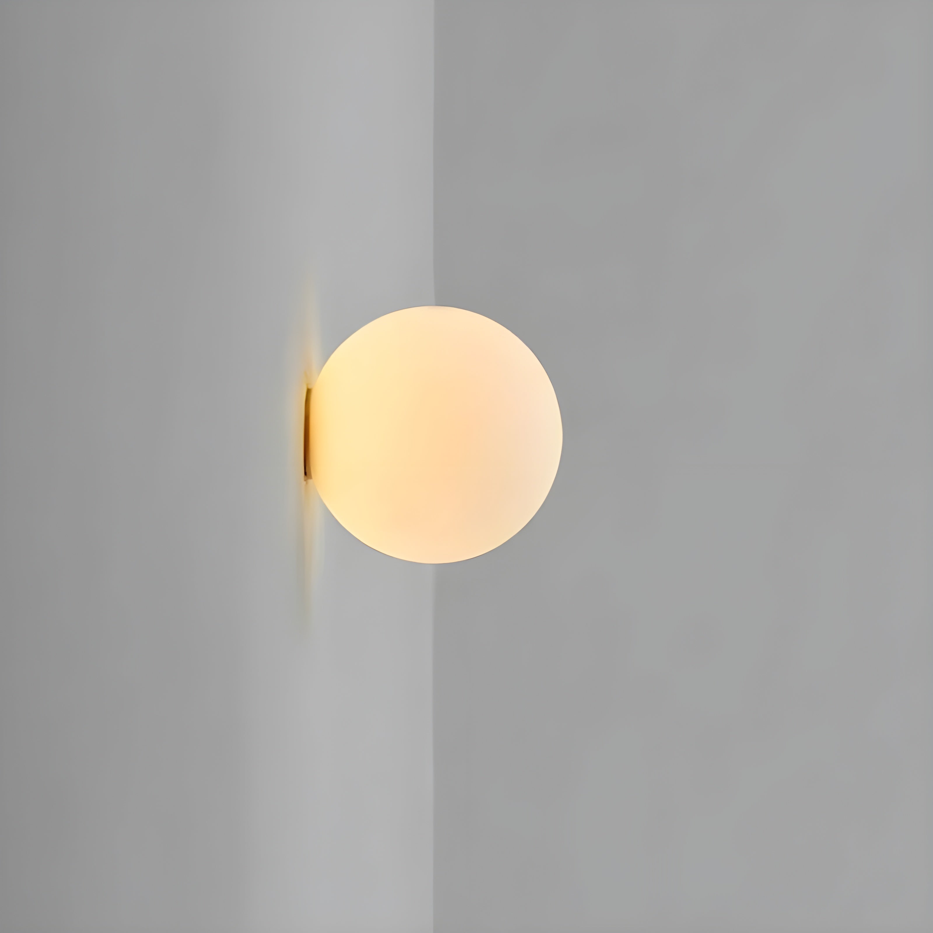 Væglampe Frostet Glas Rund Globe - Moderne Metalbase