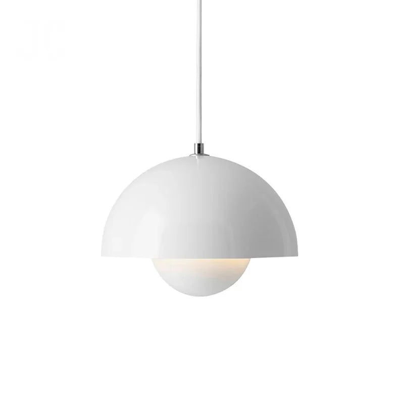 Scandinavian Pendant Light – Matte Black, Semi-Circular Shape for the Dining Room or Living Room