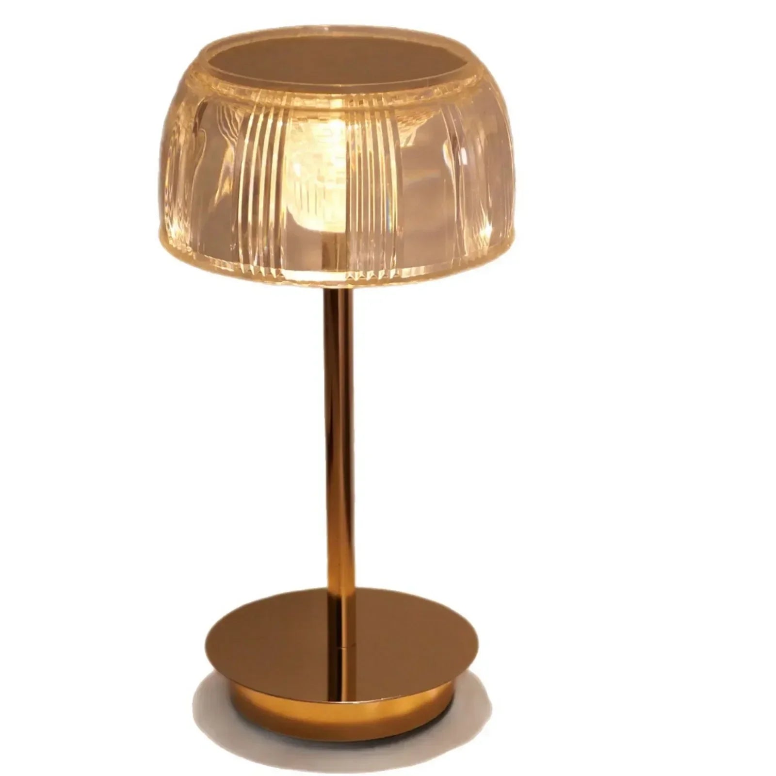 Rechargeable Crystal Table Lamp – Gold, Dimmable Design for Bedroom or Living Room
