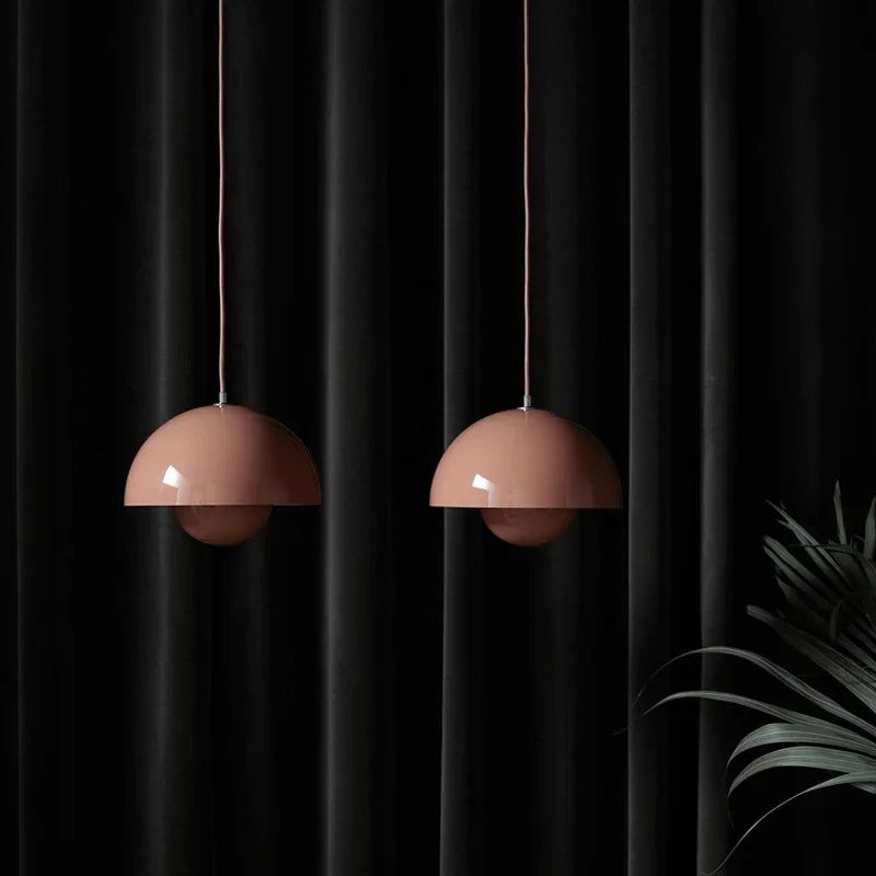 Scandinavian Pendant Light – Matte Black, Semi-Circular Shape for the Dining Room or Living Room