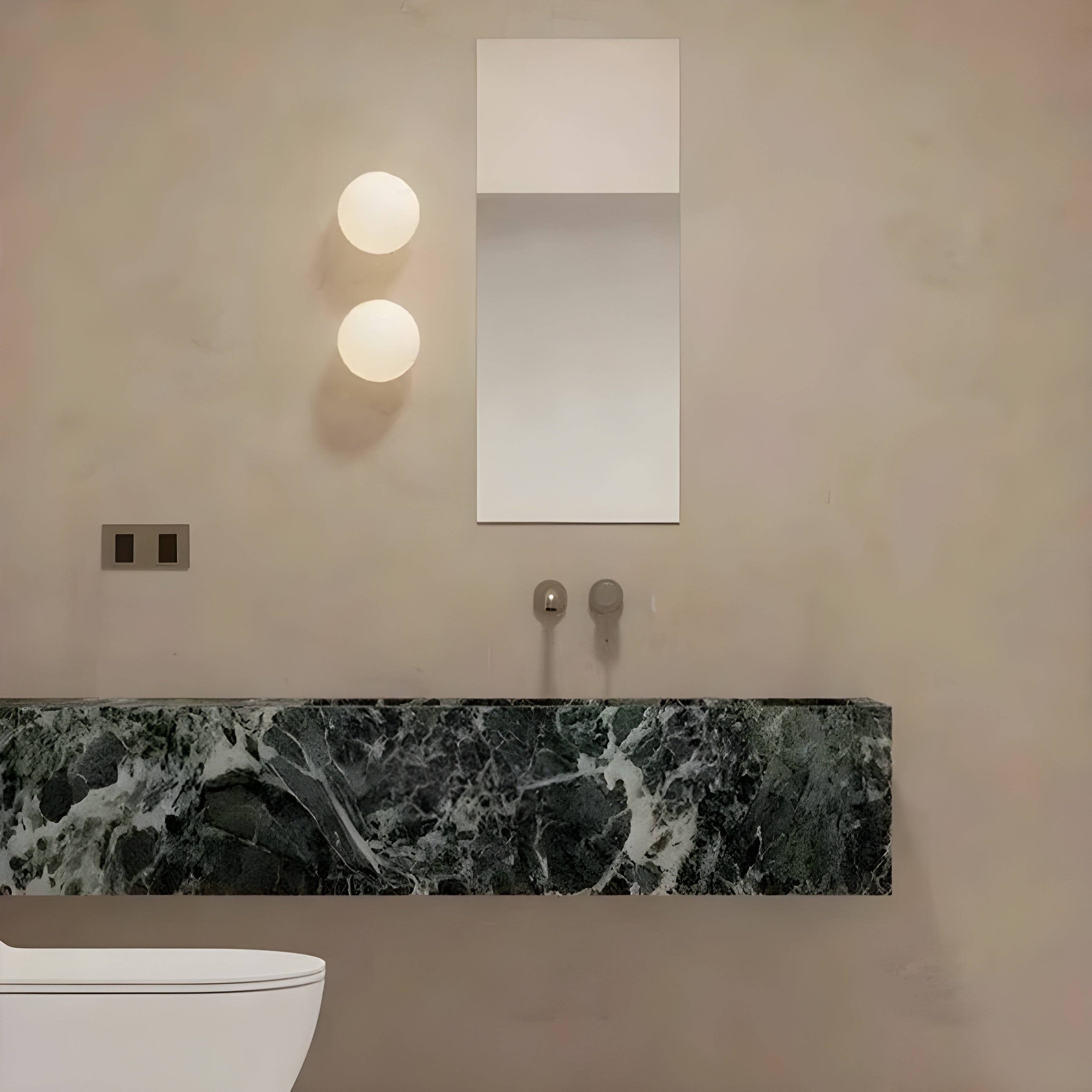 Væglampe Frostet Glas Rund Globe - Moderne Metalbase