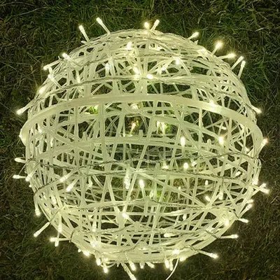 LED Light Balls – Rattan Pattern, Atmospheric Lighting for Indoor and Outdoor, Ideal for Garden Parties and Holidays