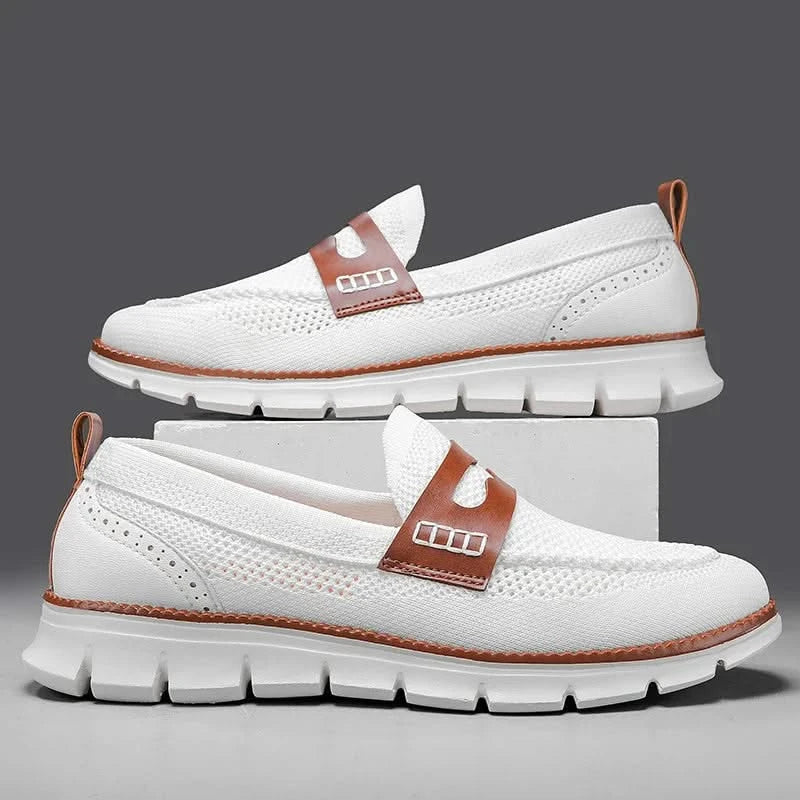 Herre Loafers i Mesh – Åndbar Slip-On med Lædersdetaljer