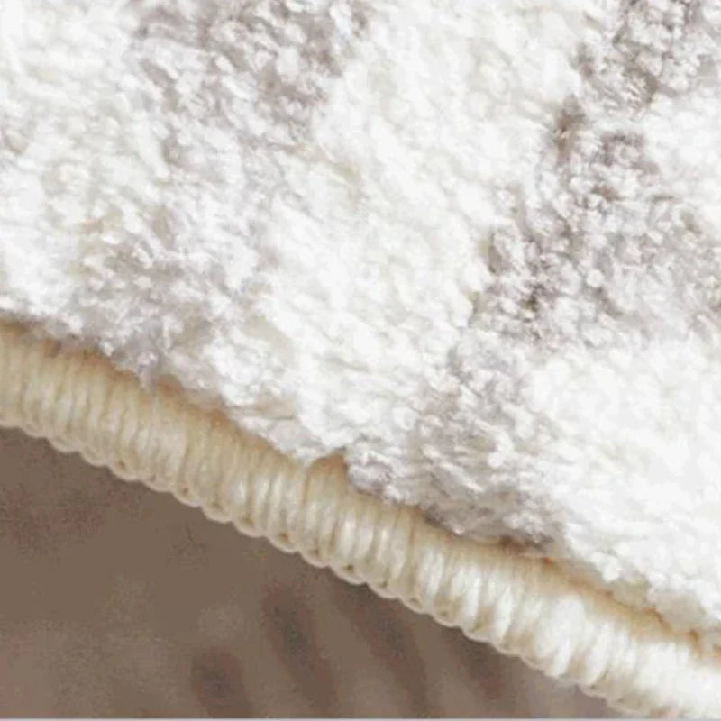 Plush Carpet – Soft, Irregular Shape, Simple Design for Living Room or Bedroom