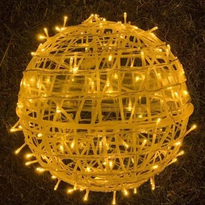 LED Light Balls – Rattan Pattern, Atmospheric Lighting for Indoor and Outdoor, Ideal for Garden Parties and Holidays